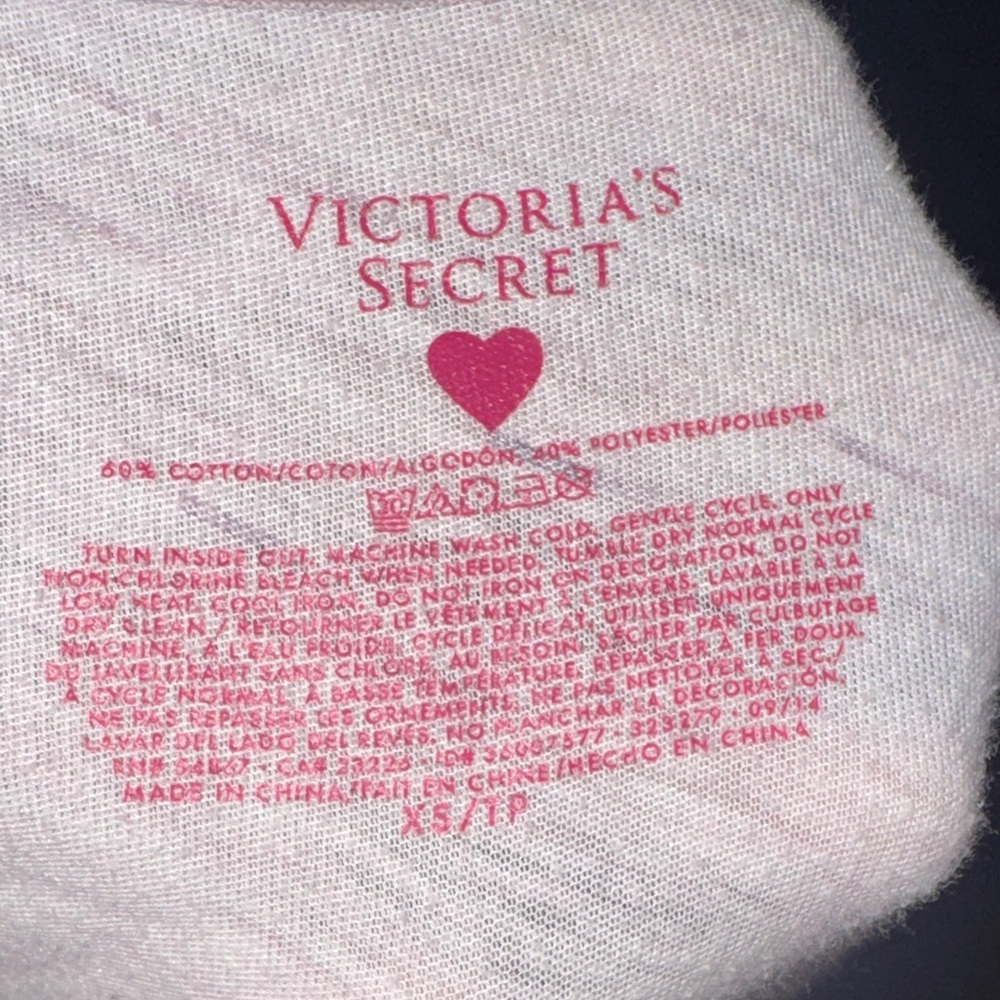 Victoria's Secret Blue & White Love Heart Long Sleeve Top Pajamas Nightgown XS - Picture 5 of 5